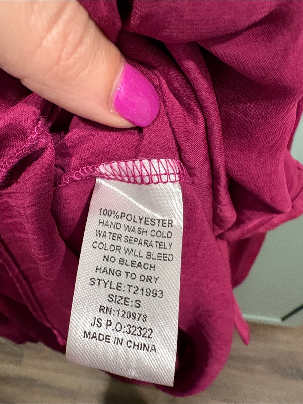 Entro Fuchsia Button-Front Textured Blouse - Picture 2 of 2